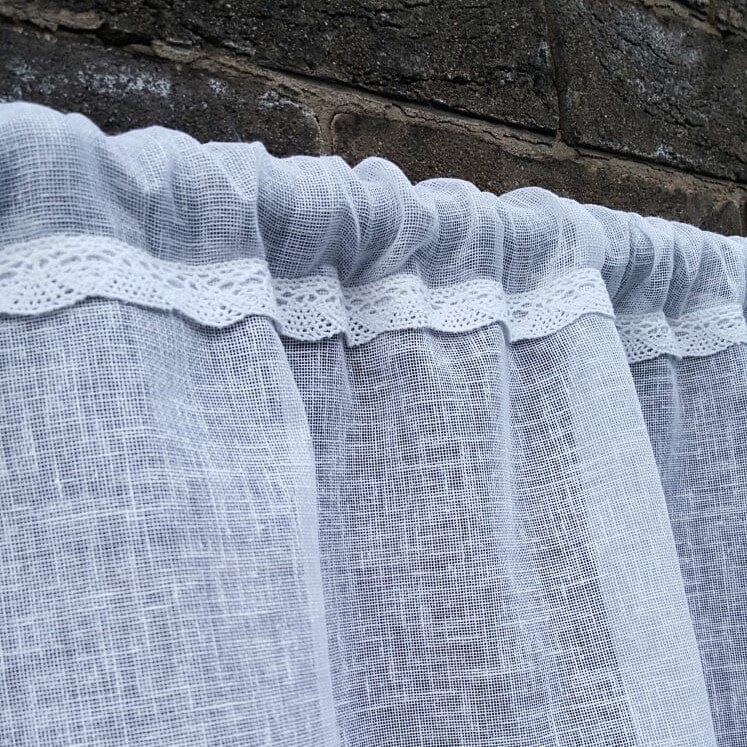 Vulcan Sheer Linen Lace Valance - Linen and Letters