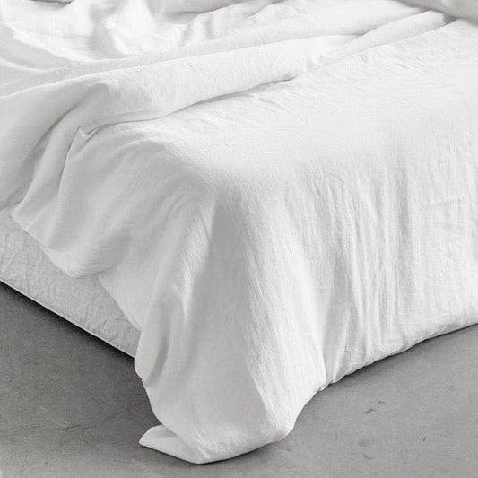 White 100% Linen Duvet Cover - Linen and Letters