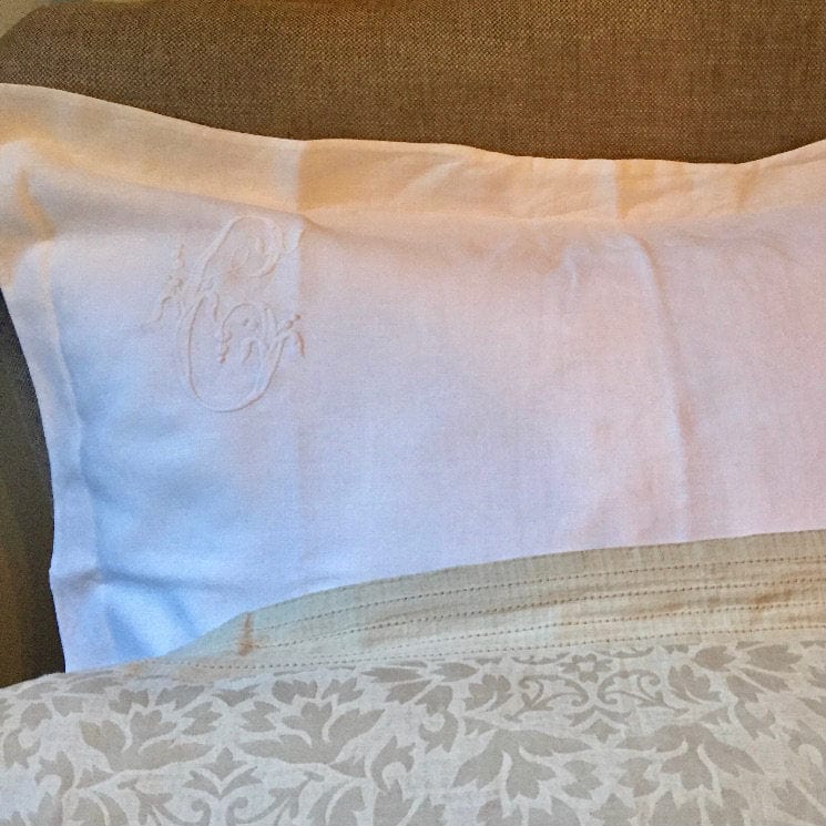 White Linen Anniversary Birthday Standard Pillowcase - Linen and Letters