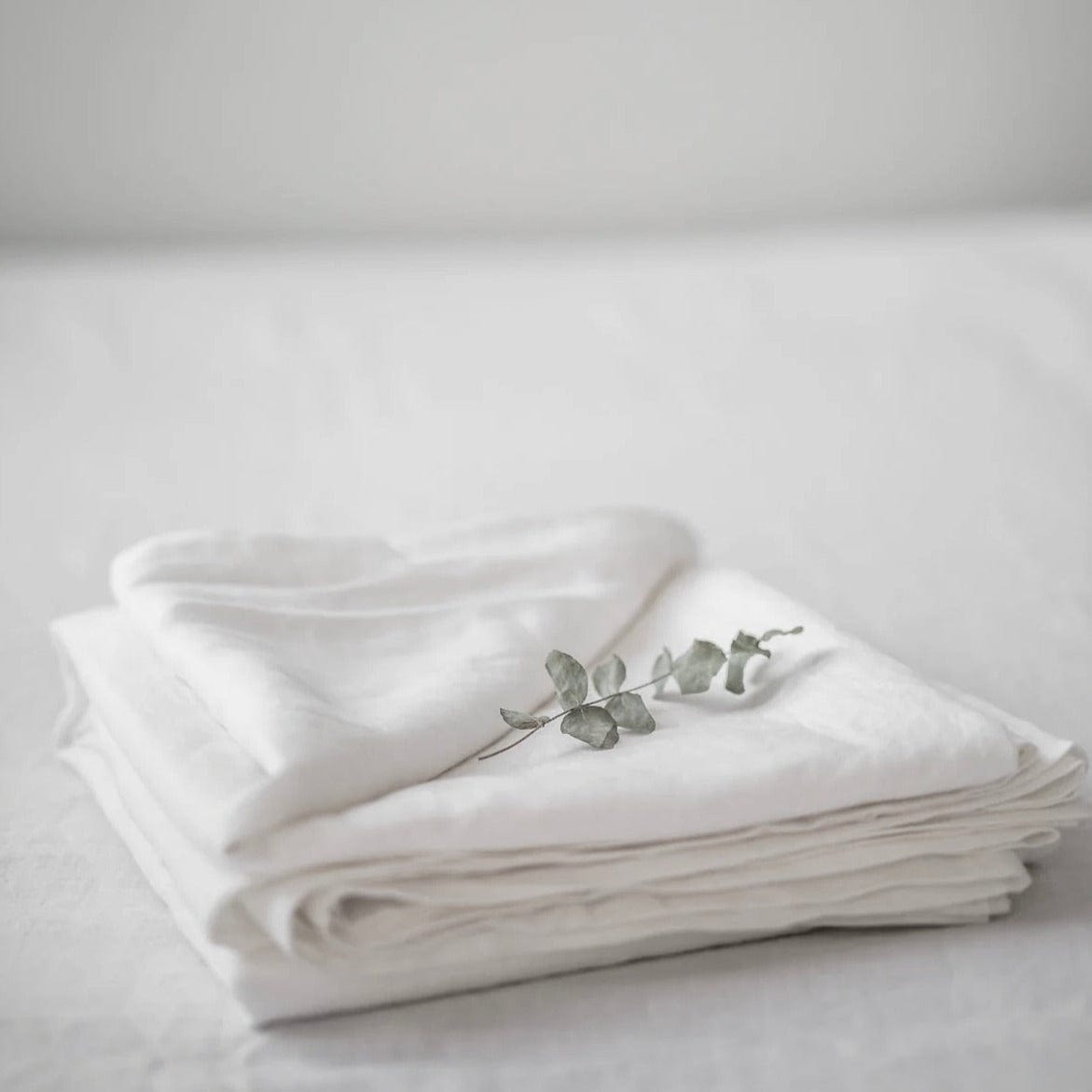 White Linen Flat Bed Sheet - Linen and Letters