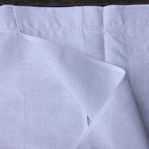 White Linen Pillowcase with Centre Embroidery - Linen and Letters