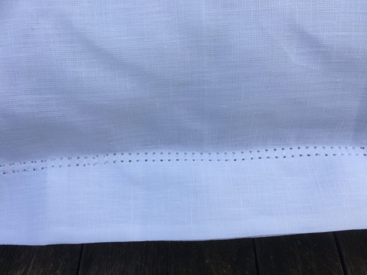 White Linen Pillowcase with Centre Embroidery - Linen and Letters